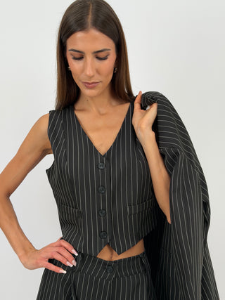 Gilet Gessato Nero
