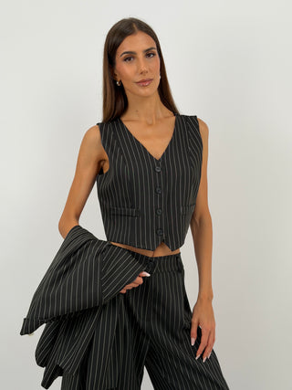 Gilet Gessato Nero