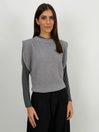 Gilet in Misto Alpaca Grigio