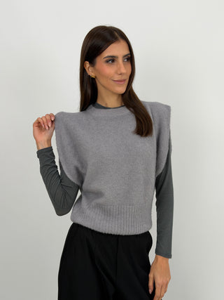 Gilet in Misto Alpaca Grigio