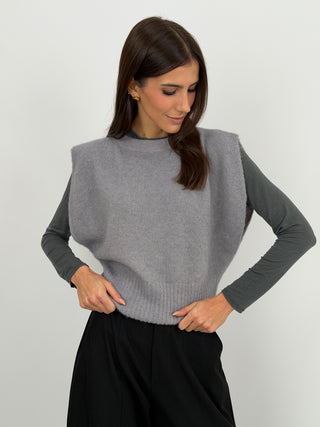 Gilet in Misto Alpaca Grigio