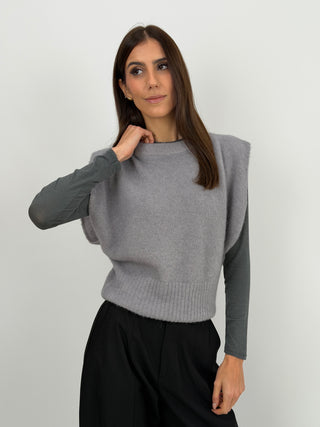 Gilet in Misto Alpaca Grigio