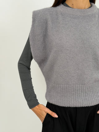 Gilet in Misto Alpaca Grigio