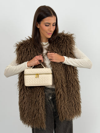 Gilet in Eco Mongolia Marrone