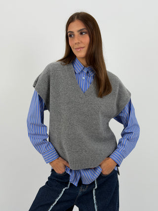 Gilet in Lana Grigio