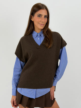 Gilet in Lana Marrone