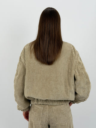 Bomber Lumina in Velluto Beige