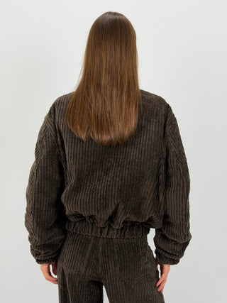 Bomber Lumina in Velluto Marrone