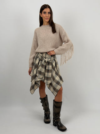 Gonna Camicia Check Beige e Grigia