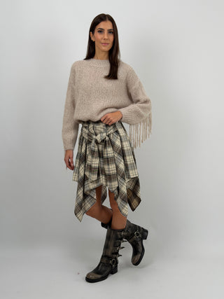 Gonna Camicia Check Beige e Grigia