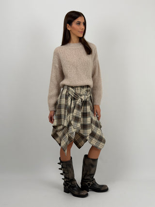 Gonna Camicia Check Beige e Grigia