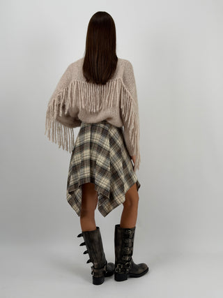 Gonna Camicia Check Beige e Grigia