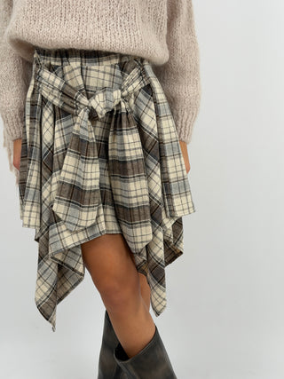 Gonna Camicia Check Beige e Grigia