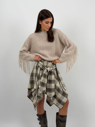 Gonna Camicia Check Beige e Grigia