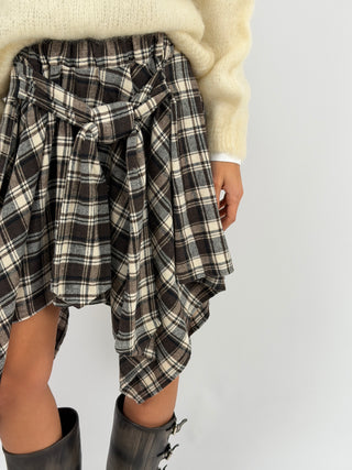 Gonna Camicia Check Beige e Marrone