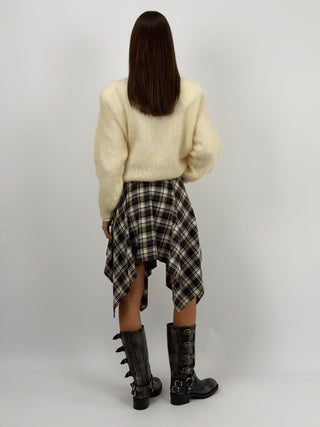 Gonna Camicia Check Beige e Marrone