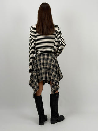 Gonna Camicia Check Beige e Nera