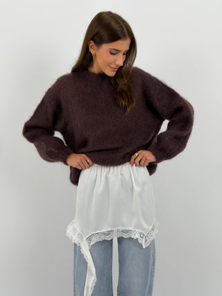 Gonna Mini con Pizzo Bianca