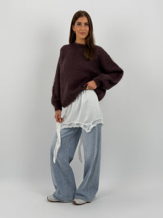 Gonna Mini con Pizzo Bianca