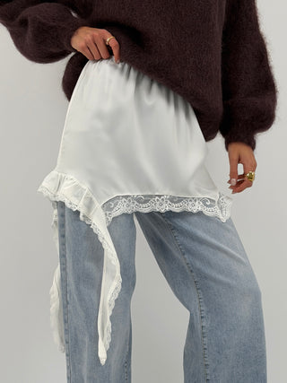 Gonna Mini con Pizzo Bianca