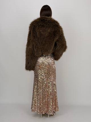 Gonna Lunga con Paillettes Oro Rosa