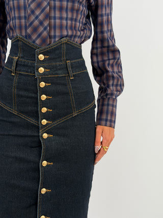 Gonna Tubino in Denim Scuro