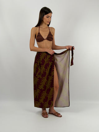 Gonna Pareo in Fantasia Burgundy