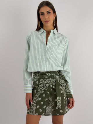 Gonna Pareo in Cotone con Fantasia Bandana Verde