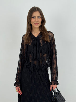 Gonna Lunga in Pizzo Flor Nera