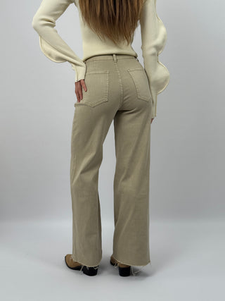 Jeans Wide Leg Eclipse Beige
