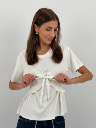T-Shirt con Bustino Bianca