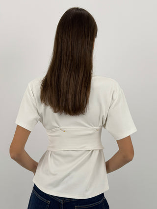 T-Shirt con Bustino Bianca