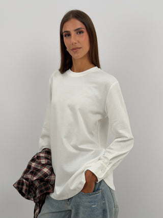 Maglia con Polsini Bianca Lumina