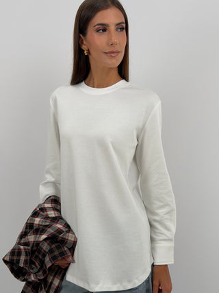 Maglia con Polsini Bianca Lumina