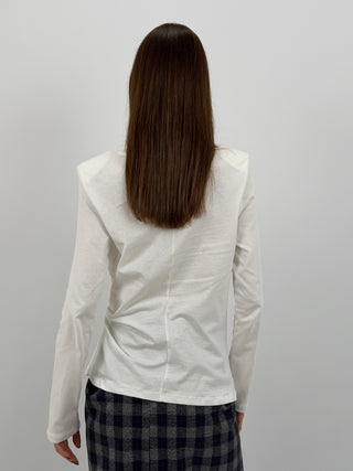 Maglia Lumina con Spalline e Arricciatura Bianca