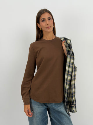 Maglia con Polsini Marrone Lumina