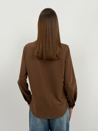 Maglia con Polsini Marrone Lumina