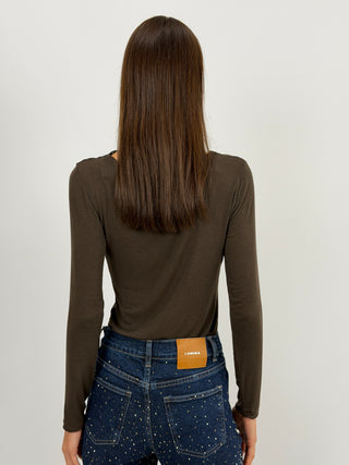 Maglia Ultralight con Cashmere e Pizzo Marrone