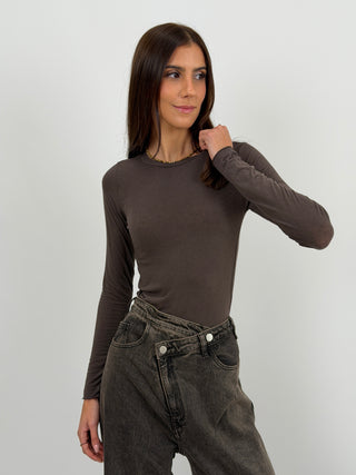 Maglia Ultralight con Cashmere Marrone