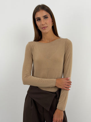 Maglia Ultralight con Cashmere Mocha Mousse