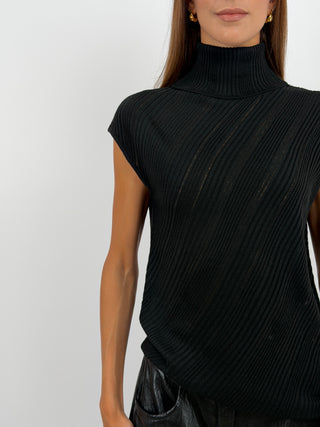 Maglia a Collo Alto Nera