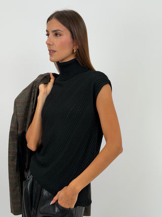 Maglia a Collo Alto Nera