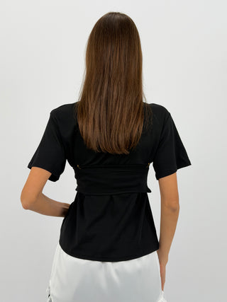 T-Shirt con Bustino Nera