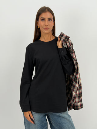 Maglia con Polsini Nera Lumina