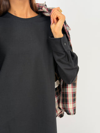 Maglia con Polsini Nera Lumina