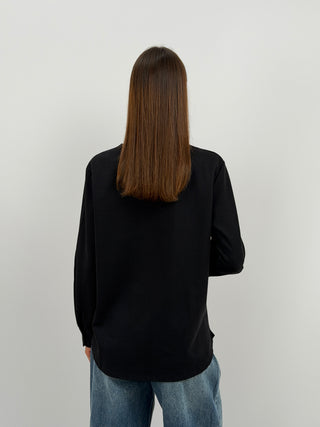 Maglia con Polsini Nera Lumina