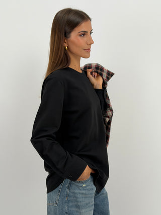 Maglia con Polsini Nera Lumina