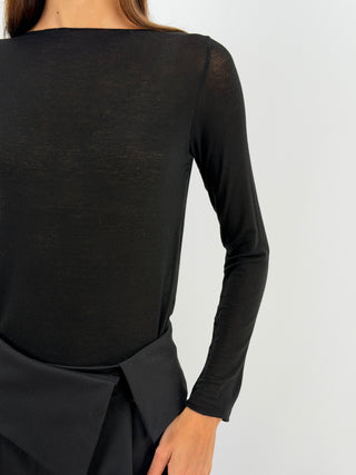 Maglia Ultralight con Cashmere Nera