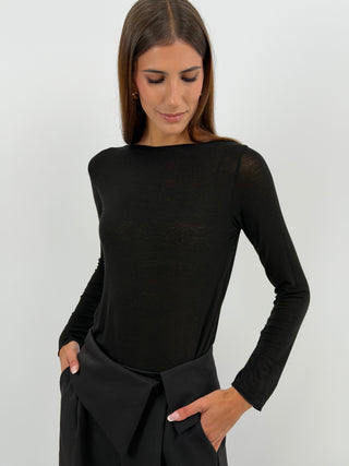 Maglia Ultralight con Cashmere Nera