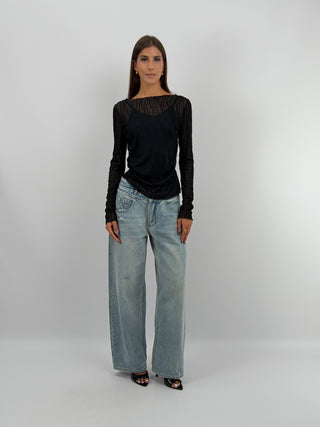Maglia Waves a Manica Lunga Nera